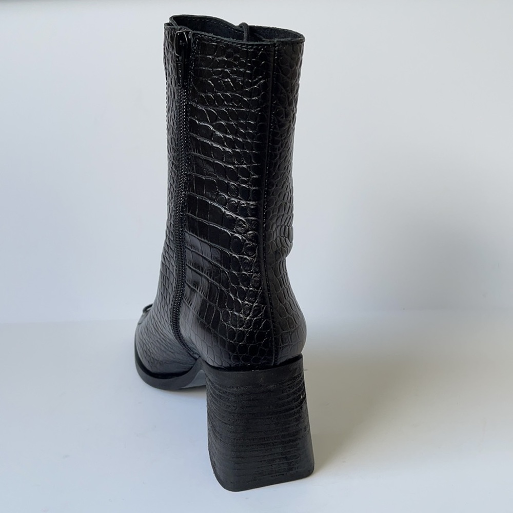 Free People Margaux Croc Embossed Leather Booties - Picture 6 of 10